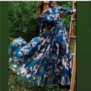 Yumi Kim TEAL Woodstock Maxi Dress Floral XS NWOT